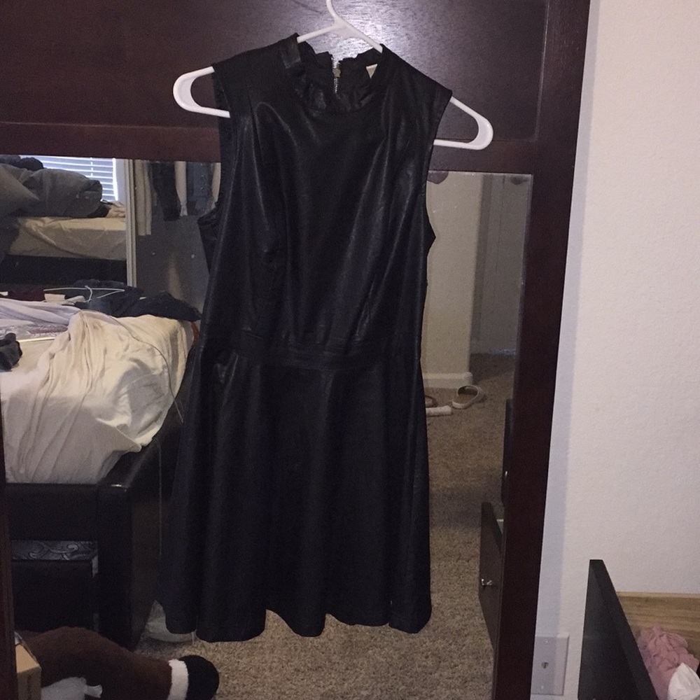 Black leather forever 21 dress